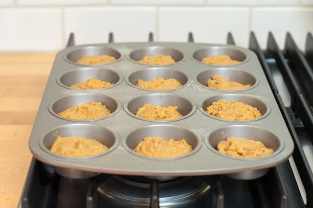 Pumpkin muffins in muffin tin