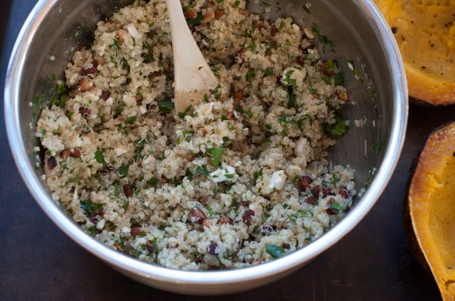 Quinoa with toasted almonds and chopped parsley