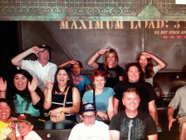 Riding tower of terror at Disneyland