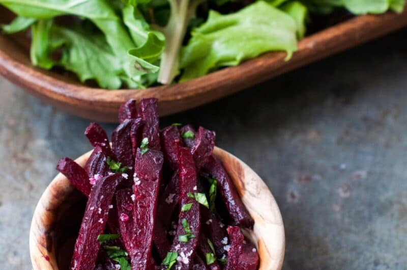 Roasted matchstick beets with coconut oil