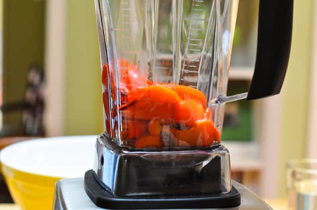 Roasted red peppers in blender
