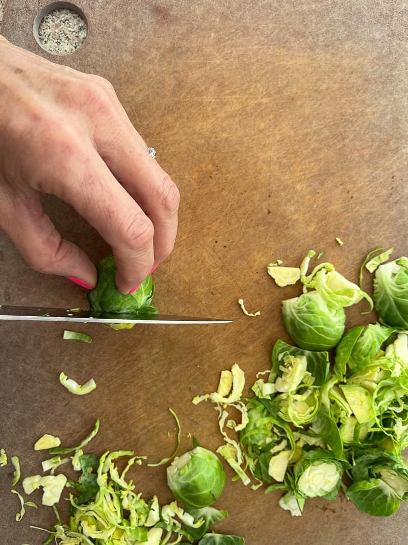 How to chop brussel sprouts