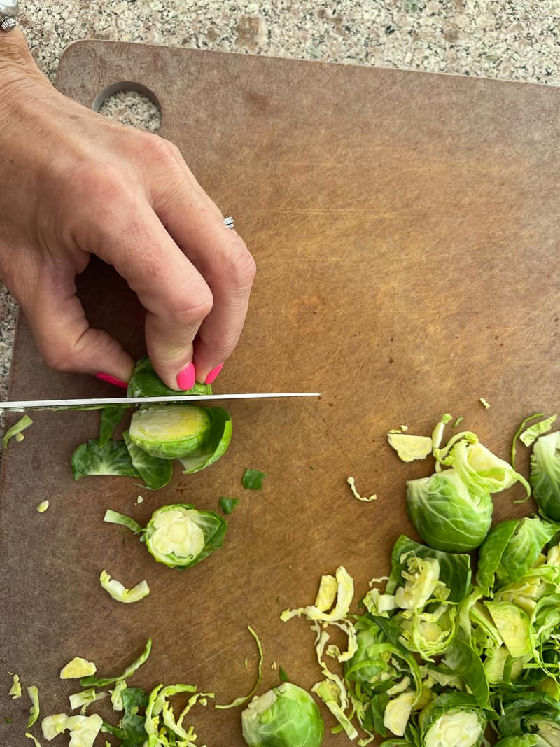 How to slice brussel sprouts