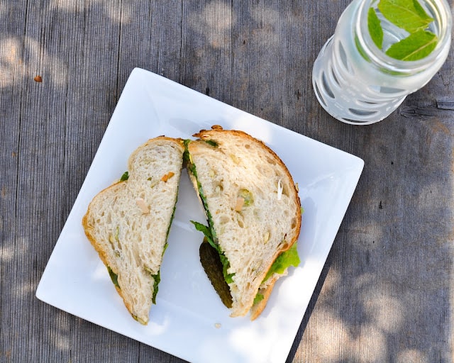 Tuna sandwich on plate