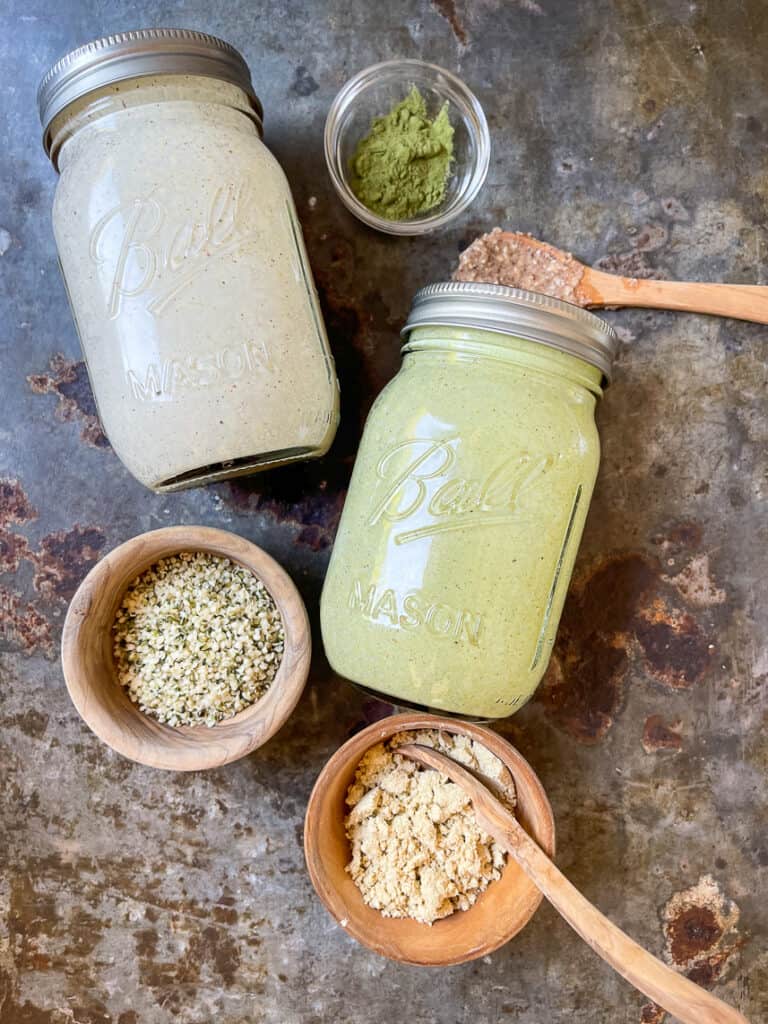 Vanilla hemp protein shake with your super greens.
