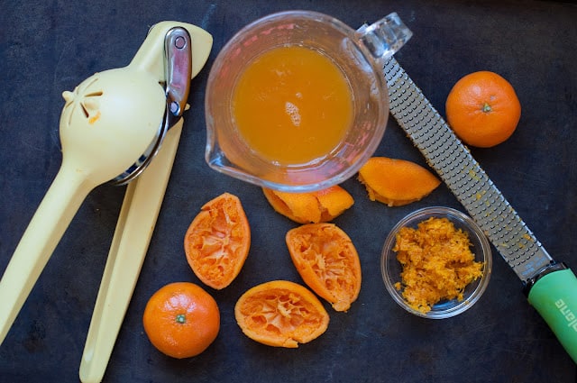 Zest and juice of tangerines