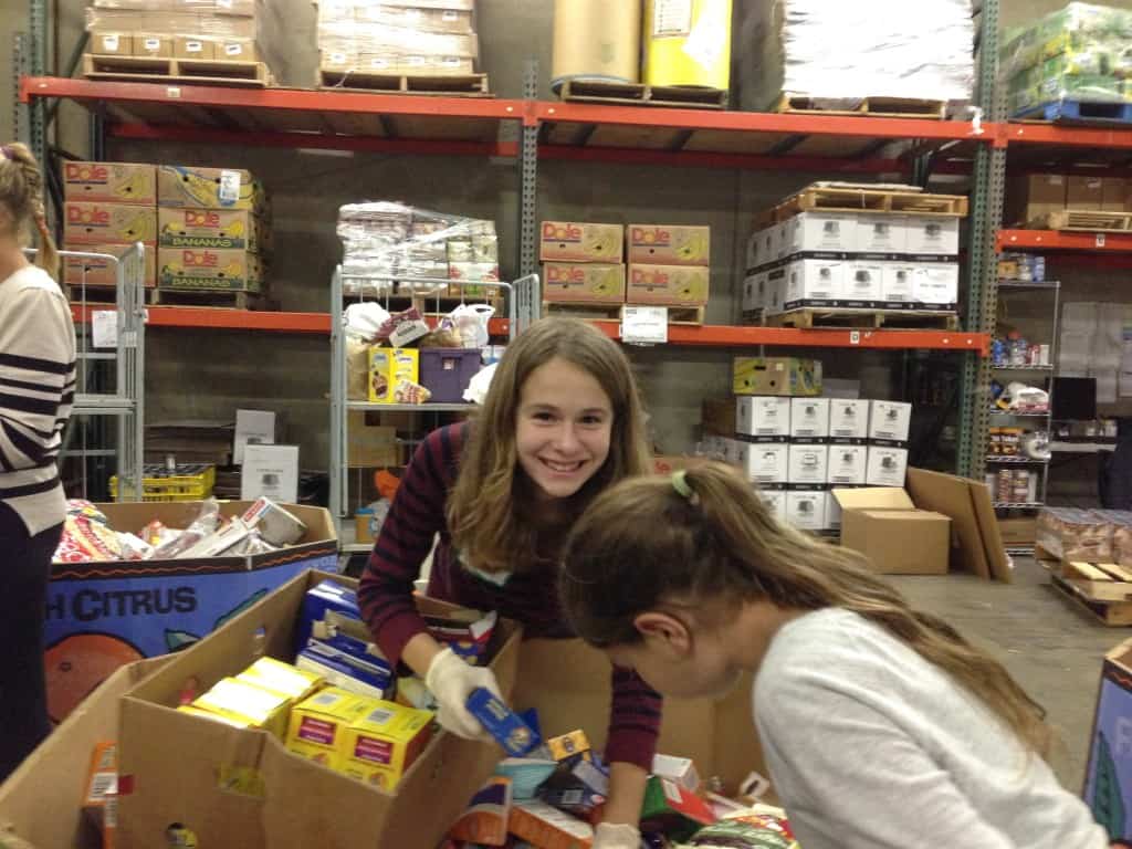 Zoe helping out at food bank